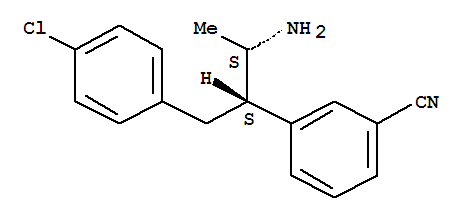 Structure of Benzonitrile, 3-[(1S,2S)-2-amino-1-[(4-chlorophenyl)methyl]propyl]-