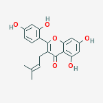 Structure of 2-(2,4-DIHYDROXY-PHENYL)-5,7-DIHYDROXY-3-(3-METHYL-BUT-2-ENYL)-1-BENZOPYRAN-4-ONE