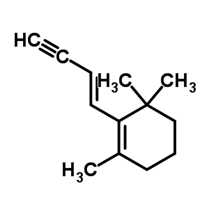 Structure of 2-[(1E)-but-1-en-3-yn-1-yl]-1,3,3-trimethylcyclohexene