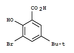 3-bromo-5-tert-butyl-2-hydroxybenzoic acid结构式