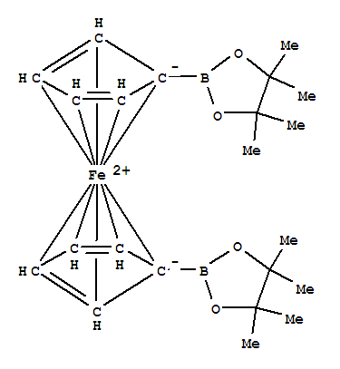 Structure of 1,1-FERROCENEDIBORONIC ACID BIS(PINACOL) ESTER, 97%