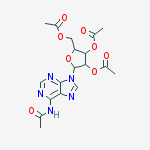 Structure of N-acetyl-9-(2,3,5-tri-O-acetylpentofuranosyl)-9H-purin-6-amine