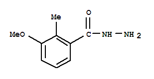 Structure of Benzoic acid,3-methoxy-2-methyl-, hydrazide