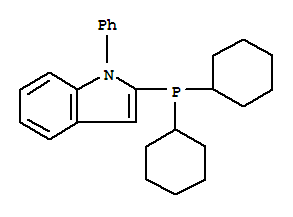 2-(二环己基膦基)-1-苯基吲哚 95% (NMR)结构式