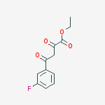 Structure of Benzenebutanoic acid, 3-fluoro-a,g-dioxo-, ethyl ester