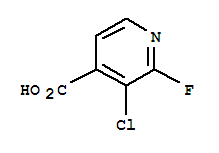 3-Chloro-2-fluoroisonicotinic acid结构式