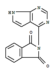 2-(7H-吡咯[2,3-D]嘧啶-4-基)-N-异吲哚-1,3-二酮结构式