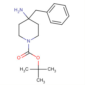 1-Piperidinecarboxylic acid, 4-amino-4-(phenylmethyl)-,1,1-dimethylethyl ester结构式