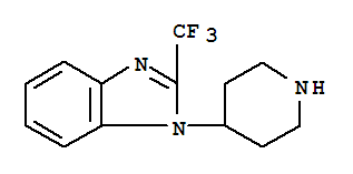 1-(4-哌啶基)-2-三氟甲基-1H-苯并咪唑结构式