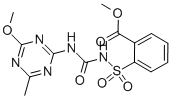 Structure of 2-[[[[(4-Methoxy-6-methyl-1,3,5-triazin-2-yl)amino]carbonyl]amino]sulfonyl]benzoic acid methyl ester