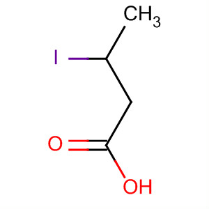Structure of Butanoic acid, 3-iodo-