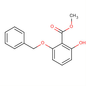 Structure of Benzoic acid, 2-hydroxy-6-(phenylmethoxy)-, methyl ester