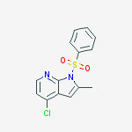 Structure of 1H-Pyrrolo[2,3-b]pyridine, 4-chloro-2-methyl-1-(phenylsulfonyl)-