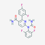 Structure of 6-[(Aminocarbonyl)(2,6-difluorophenyl)amino]-2-(2,4-difluorophenyl)-3-pyridinecarboxamide