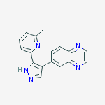 Structure of 6-[5-(6-methylpyridin-2-yl)-1H-pyrazol-4-yl]quinoxaline