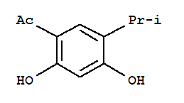 4-乙酰基-6-异丙基-1,3-苯二酚结构式