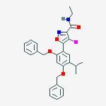 5-(2,4-bis(benzyloxy)-5-isopropylphenyl)-N-ethyl-4-iodoisoxazole-3-carboxamide结构式