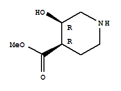 Structure of 4-Piperidinecarboxylicacid, 3-hydroxy-, methyl ester, (3R,4R)-rel-