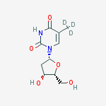 1-[(2R,4R,5R)-4-hydroxy-5-(hydroxymethyl)tetrahydrofuran-2-yl]-5-(trideuteriomethyl)pyrimidine-2,4-dione结构式