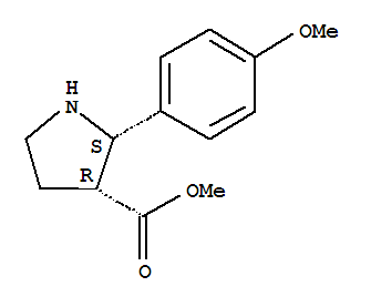 (2S,3R)-2-(4-甲氧基苯基)吡咯烷-3-甲酸甲酯结构式