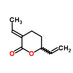 Structure of (3E)-6-ethenyl-3-ethylidenetetrahydro-2H-pyran-2-one