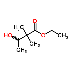 Structure of Butanoic acid, 3-hydroxy-2,2-dimethyl-, ethyl ester