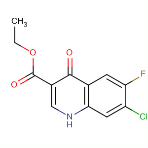 Structure of 3-Quinolinecarboxylic acid, 7-chloro-6-fluoro-1,4-dihydro-4-oxo-, ethylester