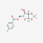 a-D-Xylofuranose, 1,2-O-(1-methylethylidene)-, 5-(4-methylbenzoate); 1,2-O-Isopropylidene-5-O-(4-Methylbenzoyl)-alpha-D-xylofuranose结构式