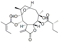 Structure of (Z)-2-Methyl-2-butenoic acid [(3aR,4S,5R,6S,8S,10R,11S,11aR)-dodecahydro-5,10-dihydroxy-6,10-dimethyl-3-methylene-11-[(R)-2-methyl-1-oxobutoxy]-2-oxo-5,8-epoxycyclodeca[b]furan-4-yl] ester