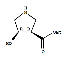 Structure of 3-Pyrrolidinecarboxylicacid, 4-hydroxy-, ethyl ester, (3R,4R)-rel-