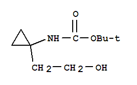 1 - 氨基 - N-BOC-[1-(2 - 羟乙基) 环丙烷结构式