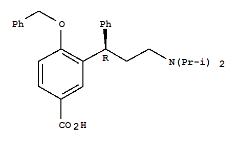 Structure of 3-[(1R)-3-[Bis(1-methylethyl)amino]-1-phenylpropyl]-4-(phenylmethoxy)benzoic acid