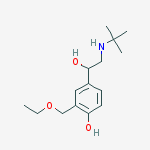 Structure of Levalbuterol Related Compound E (30 mg) (alpha-[{(1,1-Dimethylethyl)amino}methyl]-3-(ethoxy-methyl)-4-hydroxy-benzenemethanol)