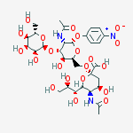 (2R,4R,5R,6R)-5-acetamido-2-[[(2S,3S,4R,5S,6S)-5-acetamido-3-hydroxy-6-(4-nitrophenoxy)-4-[(2R,3S,4S,5R,6S)-3,4,5-trihydroxy-6-(hydroxymethyl)tetrahydropyran-2-yl]oxy-tetrahydropyran-2-yl]methoxy]-4-hydroxy-6-[(1R,2R)-1,2,3-trihydroxypropyl]tetrahydropyra结构式