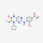 Structure of (R)-4-(8-cyclopentyl-7-ethyl-5-methyl-6-oxo-5,6,7,8-tetrahydropteridin-2-ylamino)-3-methoxybenzoic acid