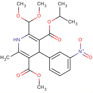 Structure of 3,5-Pyridinedicarboxylic acid,2-(dimethoxymethyl)-1,4-dihydro-6-methyl-4-(3-nitrophenyl)-, 3-methyl5-(1-methylethyl) ester