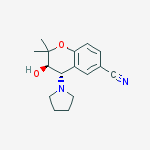 Structure of (3S,4R)-3-hydroxy-2,2-dimethyl-4-pyrrolidin-1-yl-chromane-6-carbonitrile