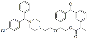 Structure of 2-[2-[4-[(4-chlorophenyl)benzyl]piperazin-1-yl]ethoxy]ethyl 2-(3-benzoylphenyl)propionate