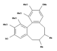 Structure of Dibenzo[a,c]cycloocten-3-ol,5,6,7,8-tetrahydro-1,2,10,11,12-pentamethoxy-6,7-dimethyl-, stereoisomer