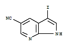 Structure of 1H-Pyrrolo[2,3-b]pyridine-5-carbonitrile, 3-iodo-