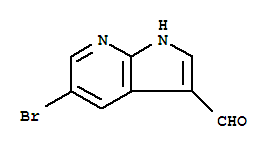 Structure of 1H-Pyrrolo[2,3-b]pyridine-3-carboxaldehyde, 5-bromo-