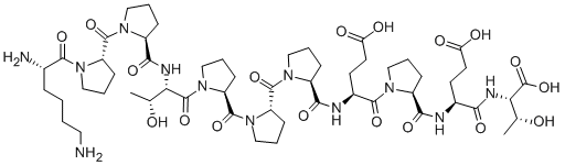 H-LYS-PRO-PRO-THR-PRO-PRO-PRO-GLU-PRO-GLU-THR-OH结构式