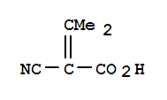 Structure of 2-cyano-3-methylbut-2-enoic acid