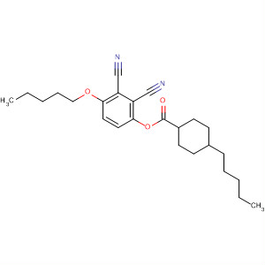 Structure of Cyclohexanecarboxylic acid, 4-pentyl-, 2,3-dicyano-4-(pentyloxy)phenylester, trans-