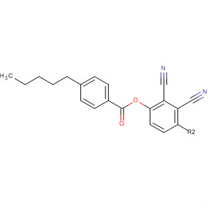 Structure of Benzoic acid, 4-pentyl-, 2,3-dicyano-1,4-phenylene ester