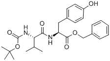 (S)-benzyl 2-((S)-2-(tert-butoxycarbonylamino)-3-methylbutanamido)-3-(4-hydroxyphenyl)propanoate结构式