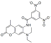 Structure of N-(7-diethylamino-4-methyl-2-oxo-chromen-6-yl)-3,5-dinitro-benzamide