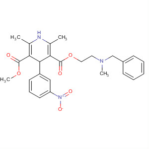 Structure of 3,5-Pyridinedicarboxylic acid,1,4-dihydro-2,6-dimethyl-4-(3-nitrophenyl)-, methyl2-[methyl(phenylmethyl)amino]ethyl ester, (4R)-