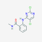 Chemical structure of 2-[(2,5-dichloro-4-pyrimidinyl)amino]-N-methylBenzamide