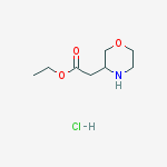 Structure of MORPHOLIN-3-YL-ACETIC ACID ETHYL ESTER HYDROCHLORIDE